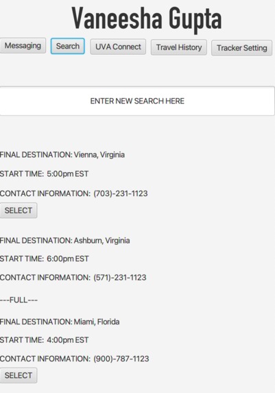 UVASafeCarpool – screenshot 1