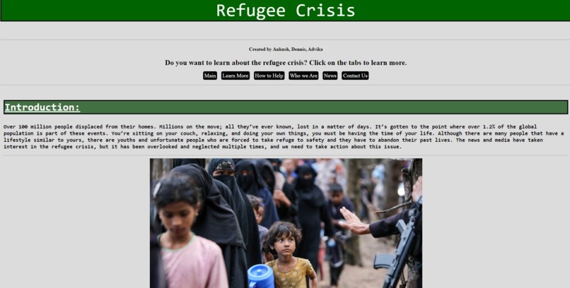 Refugee Crisis Educational Site – screenshot 1