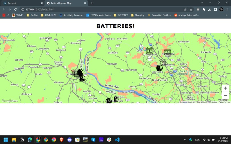 Battery Disposal Map & Game – screenshot 2
