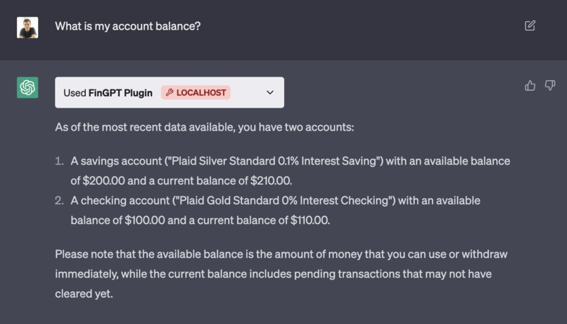 FinGPT Plugin – screenshot 4
