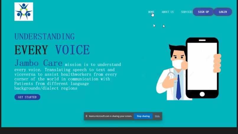 JAMBOCARE (translator application) – screenshot 2