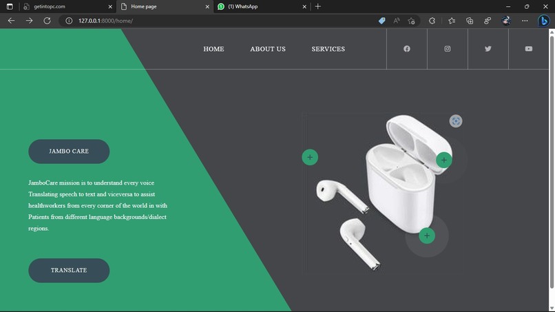 JAMBOCARE (translator application) – screenshot 1