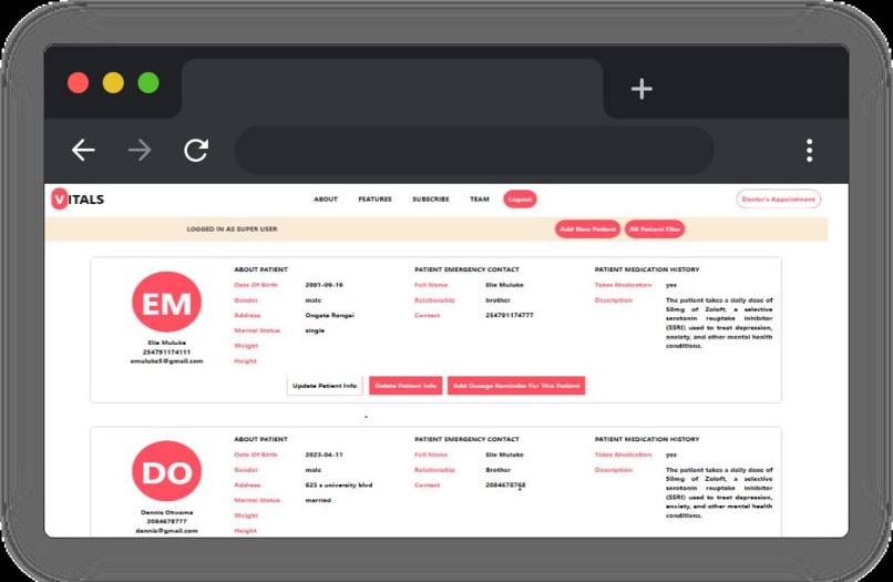 Vitals – screenshot 4