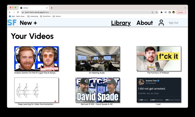 ShortForm – screenshot 2