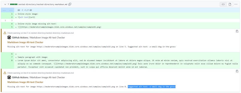 GitHub 2: Markdown Image Alt-text Checker – screenshot 2