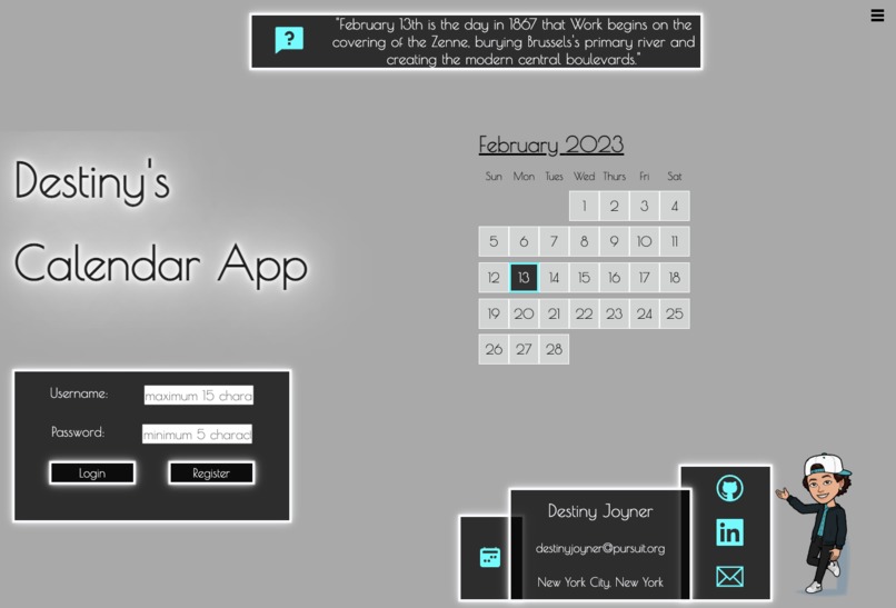 Calendar App – screenshot 1