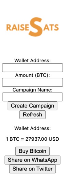RaiseSats (Extension)  – screenshot 1