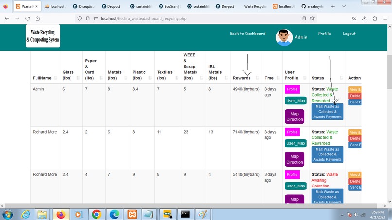 Waste Recycling, Composting and Rewarding System – screenshot 4