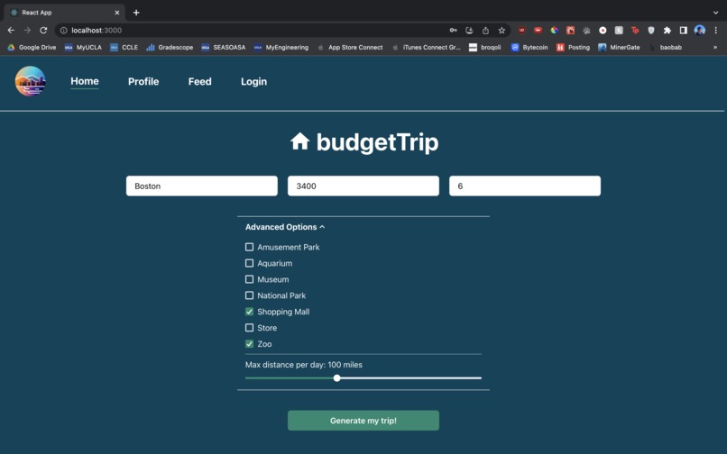 budgetTrip – screenshot 2