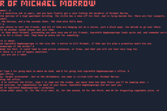 The Murder Of Michael Morrow | A Python Text Adventure Game