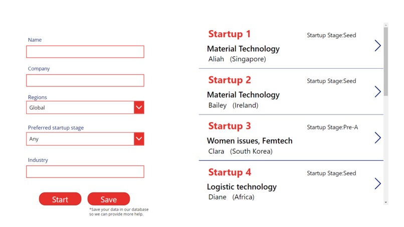 Matching system for investor – screenshot 2