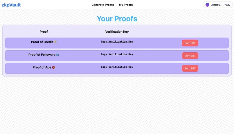 zkpVault – screenshot 6