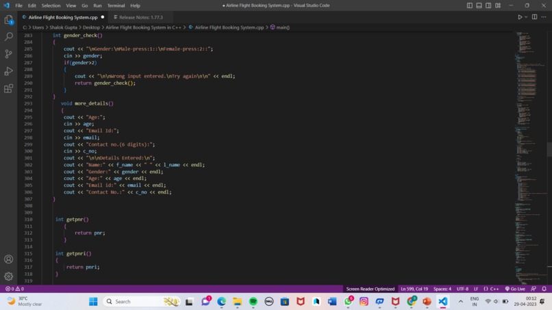airplane ticket reservation system – screenshot 4