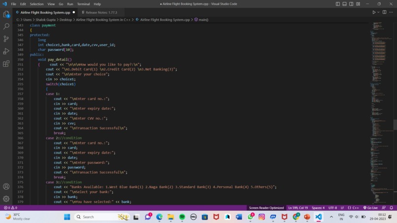 airplane ticket reservation system – screenshot 7