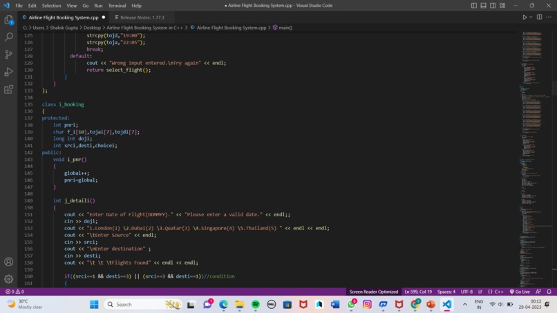 airplane ticket reservation system – screenshot 9