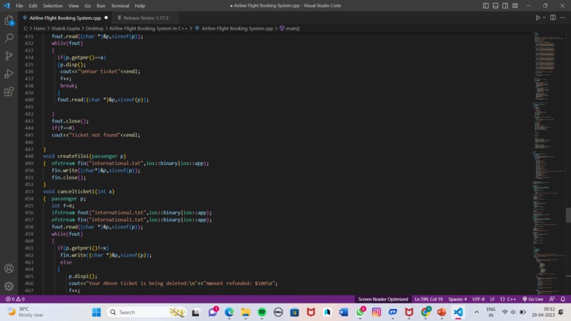 airplane ticket reservation system – screenshot 10