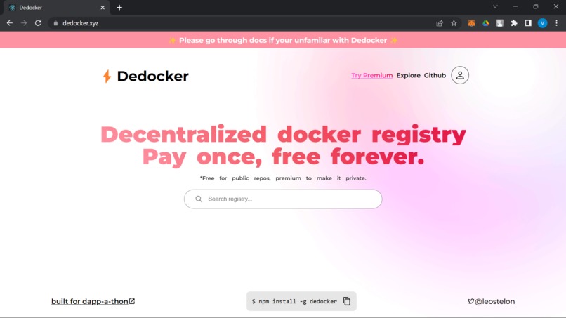 Dedocker Registry – screenshot 1