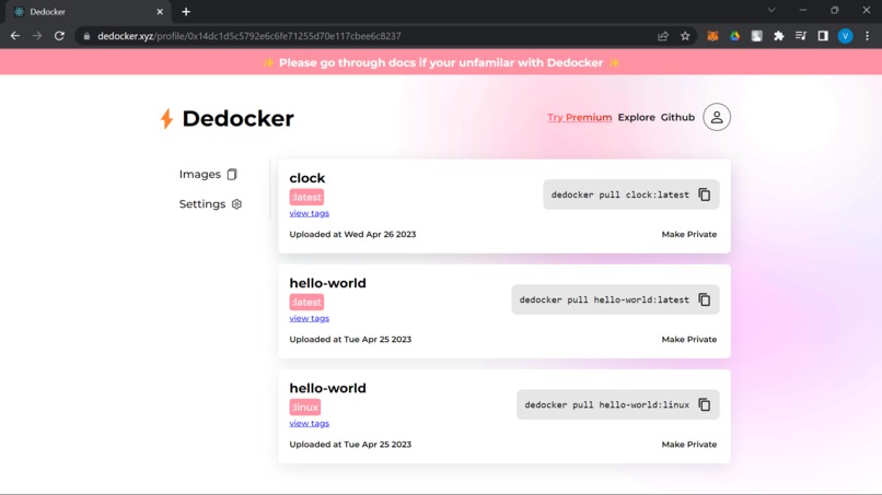 Dedocker Registry – screenshot 3