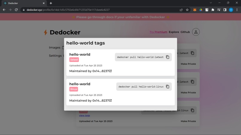 Dedocker Registry – screenshot 5