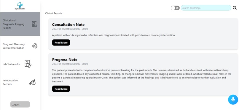 MyHealthcEHR – screenshot 2