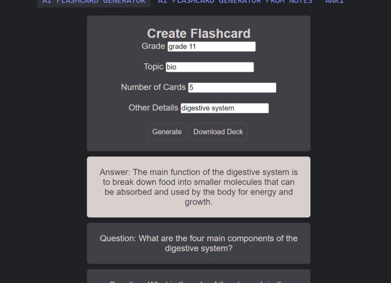 Flashcard.io Devpost