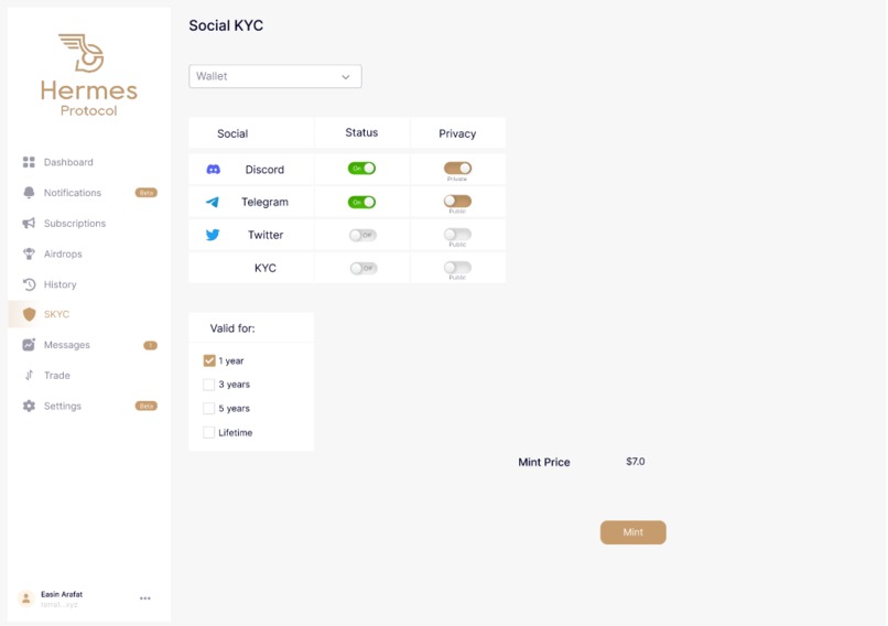Social KYC by Hermes Protocol – screenshot 1