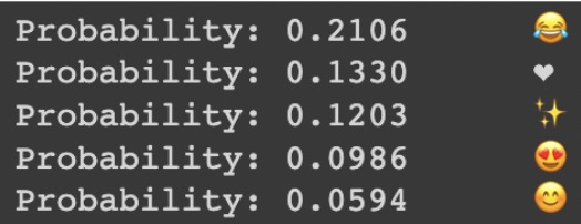 Model for Predicting Emojis from Text and Transfer Learning – screenshot 3