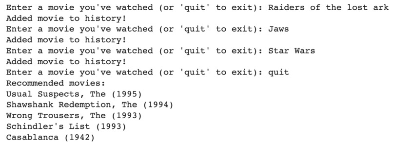 Movie Recommendations with AI – screenshot 1