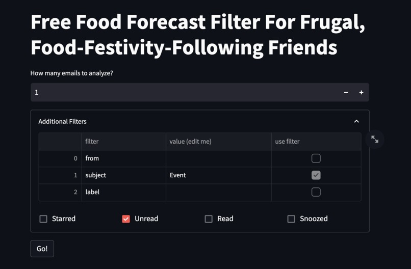 FreeFoodForecastFilterForFrugalFoodFestivityFollowingFriends – screenshot 3