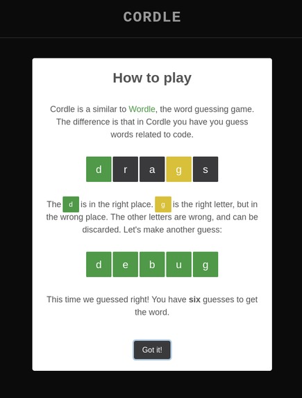 Cordle – screenshot 2
