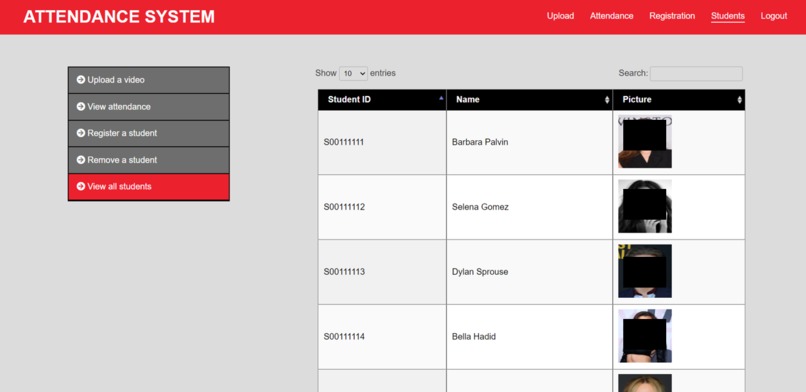 Attendance system with face recognition – screenshot 3