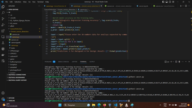 Breast Cancer prediction. – screenshot 1