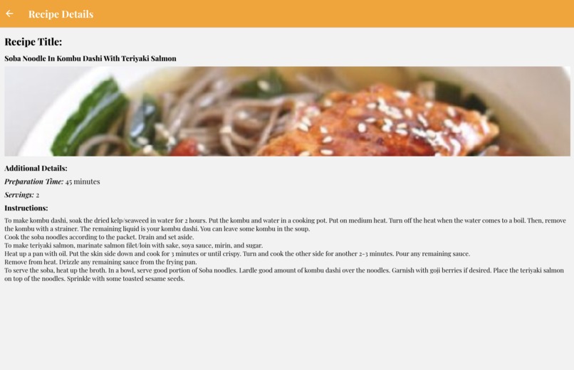 Ingredients-to-Recipe App – screenshot 2