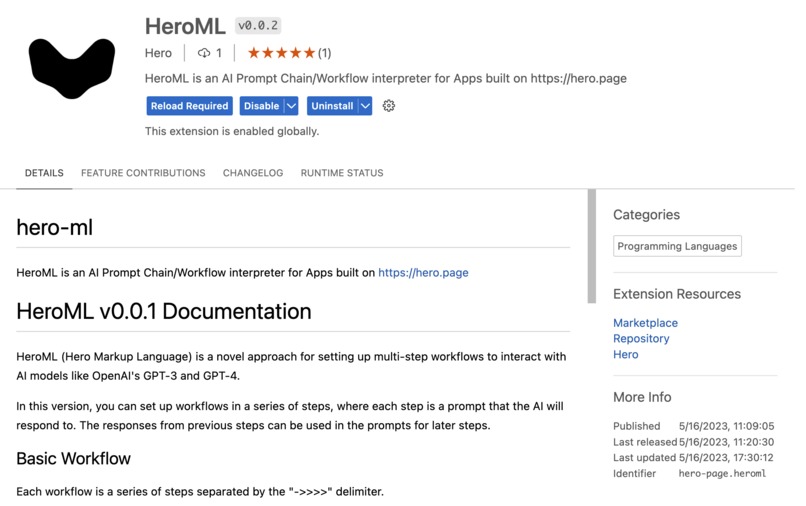 HeroML – screenshot 2