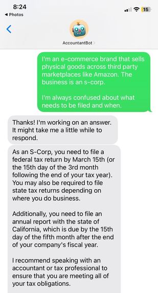 AccountantBot – screenshot 2