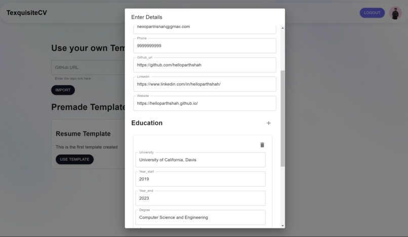 TexquisiteCV – screenshot 2