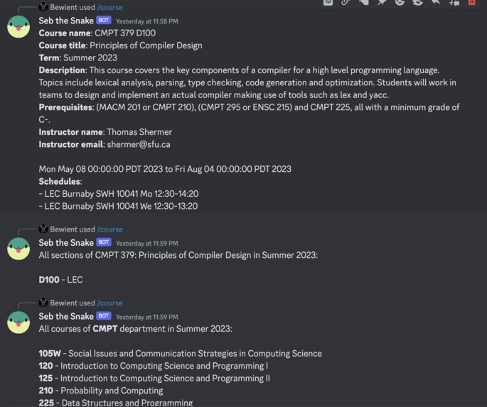 Seb the Snake - Discord Bot – screenshot 1