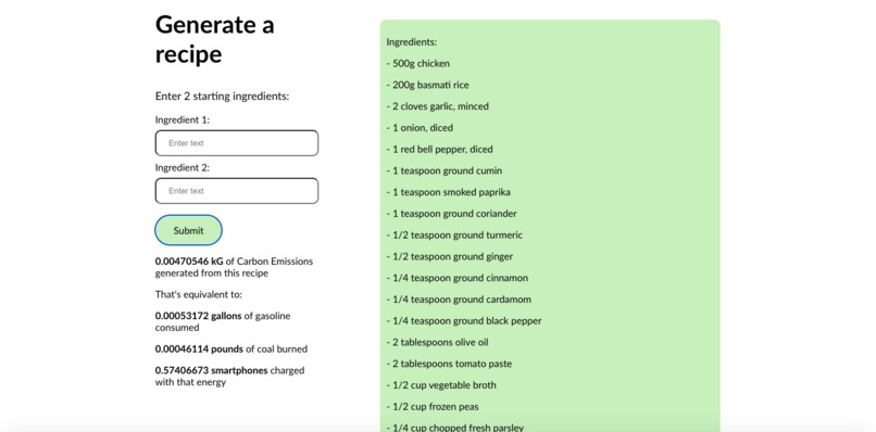 My FoodPrint – screenshot 2