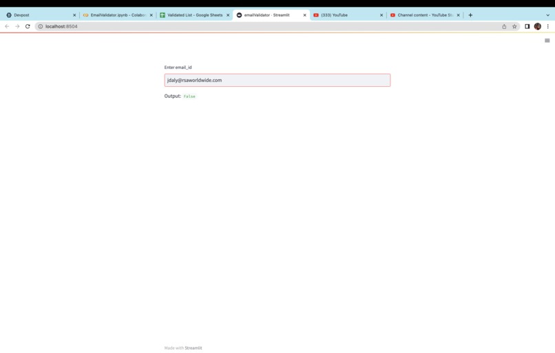 EmailValidator – screenshot 1