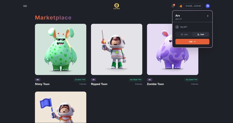 GainX DAO – screenshot 2