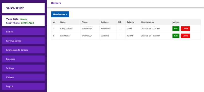 SalonSense – screenshot 1