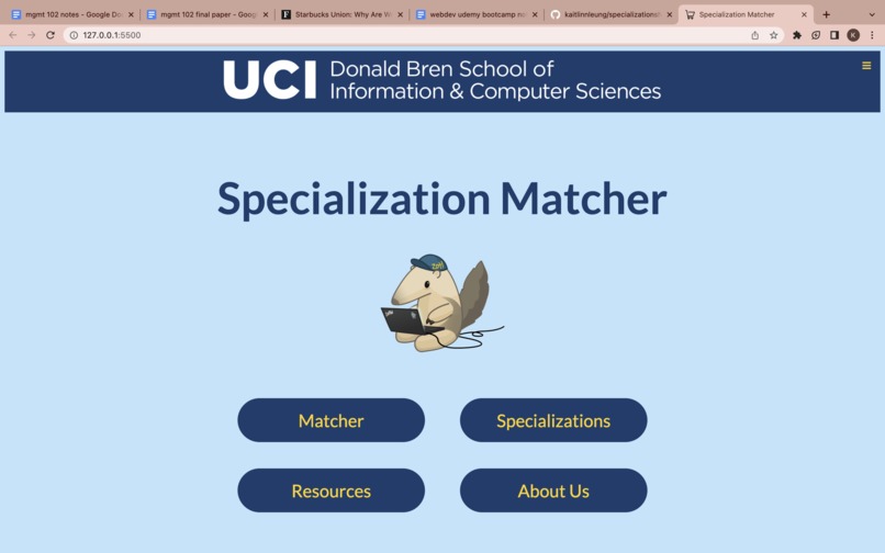 Specialization Matcher – screenshot 1