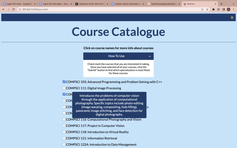 Specialization Matcher – screenshot 8