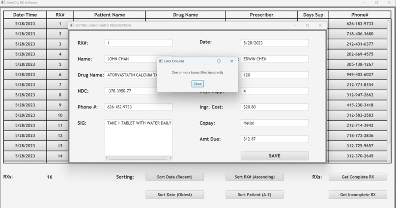Steel City RX Software – screenshot 3