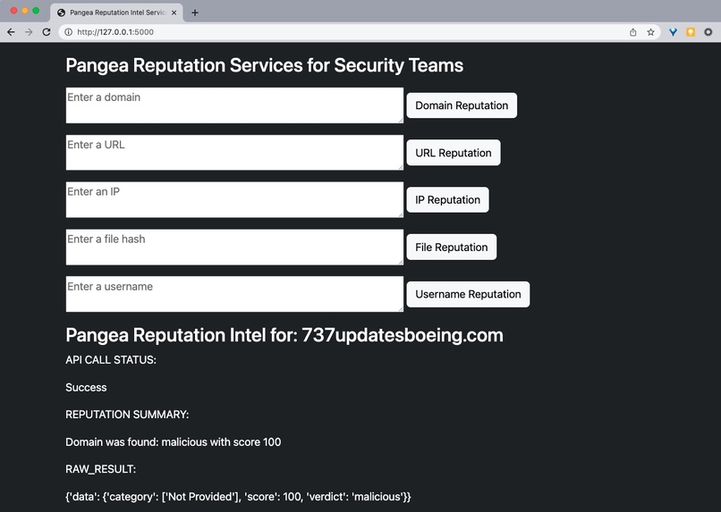 Reputation-via-Pangea – screenshot 1