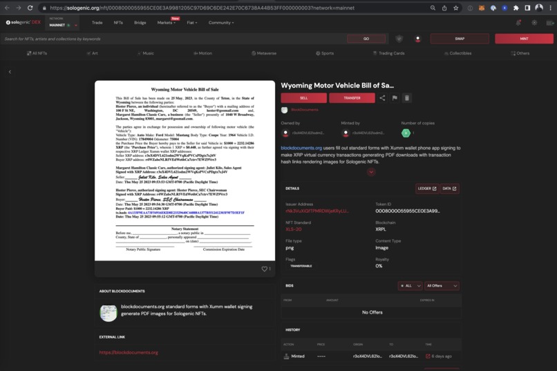 BlockDocuments.org Retail Forms XRPL-Xumm signing PDF-NFTs – screenshot 2