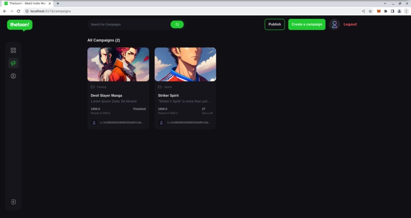 Thetoon! -  Manga/Anime Web3 Platform – screenshot 1