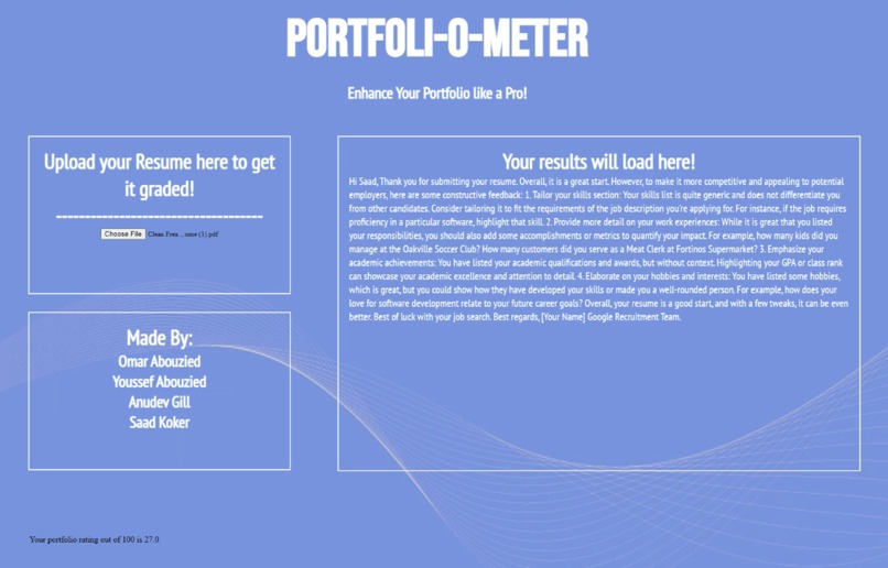 Portfoli-O-Meter – screenshot 1