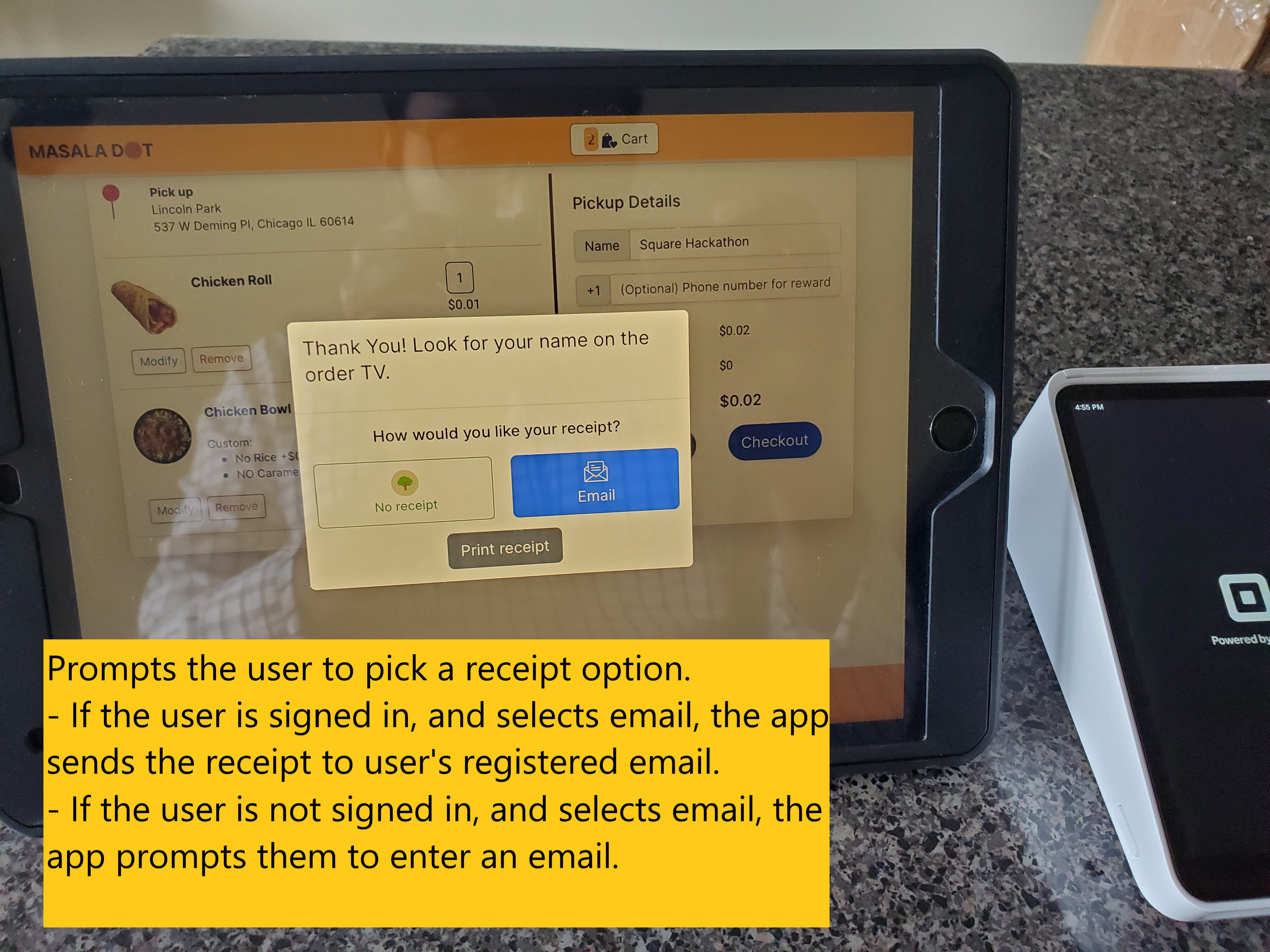 Masala Dot Kiosk Ordering App With Square Terminal Devpost