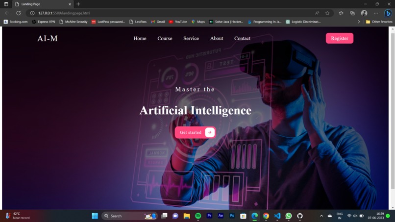 Course Start Landing Page – screenshot 1
